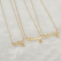 Fashion Letter Constellation Stainless Steel Pendant Necklace Gold Plated Stainless Steel Necklaces main image 5