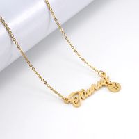 Fashion Letter Constellation Stainless Steel Pendant Necklace Gold Plated Stainless Steel Necklaces sku image 2