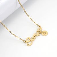 Fashion Letter Constellation Stainless Steel Pendant Necklace Gold Plated Stainless Steel Necklaces sku image 8