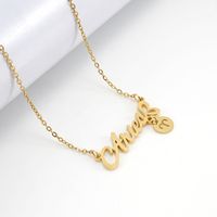 Fashion Letter Constellation Stainless Steel Pendant Necklace Gold Plated Stainless Steel Necklaces sku image 1