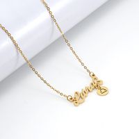 Fashion Letter Constellation Stainless Steel Pendant Necklace Gold Plated Stainless Steel Necklaces sku image 7