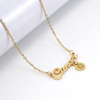 Fashion Letter Constellation Stainless Steel Pendant Necklace Gold Plated Stainless Steel Necklaces sku image 4