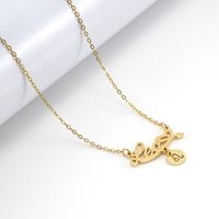 Fashion Letter Constellation Stainless Steel Pendant Necklace Gold Plated Stainless Steel Necklaces sku image 5