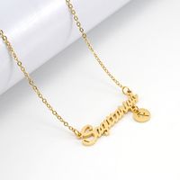 Fashion Letter Constellation Stainless Steel Pendant Necklace Gold Plated Stainless Steel Necklaces sku image 9