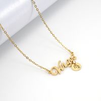 Fashion Letter Constellation Stainless Steel Pendant Necklace Gold Plated Stainless Steel Necklaces sku image 6