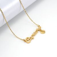 Fashion Letter Constellation Stainless Steel Pendant Necklace Gold Plated Stainless Steel Necklaces sku image 10