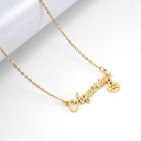 Fashion Letter Constellation Stainless Steel Pendant Necklace Gold Plated Stainless Steel Necklaces sku image 11