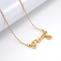 Fashion Letter Constellation Stainless Steel Pendant Necklace Gold Plated Stainless Steel Necklaces sku image 12
