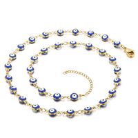 Ethnic Style Eye Stainless Steel Bracelets Necklace Patchwork Enamel Gold Plated Stainless Steel Bracelets main image 3