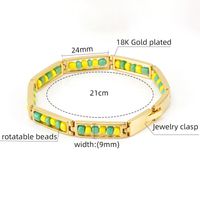 Fashion Geometric Stainless Steel Gold Plated Beads Bracelets main image 4