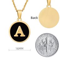 Fashion Round Letter Stainless Steel Gold Plated Shell Pendant Necklace main image 4