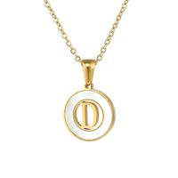 Simple Style Letter Stainless Steel Pendant Necklace Plating Hollow Out Shell Stainless Steel Necklaces sku image 4