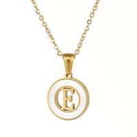 Simple Style Letter Stainless Steel Pendant Necklace Plating Hollow Out Shell Stainless Steel Necklaces sku image 5