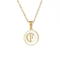 Simple Style Letter Stainless Steel Pendant Necklace Plating Hollow Out Shell Stainless Steel Necklaces sku image 6