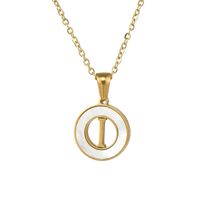 Simple Style Letter Stainless Steel Pendant Necklace Plating Hollow Out Shell Stainless Steel Necklaces sku image 9