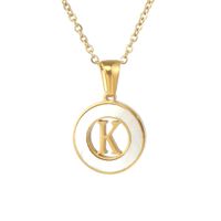 Simple Style Letter Stainless Steel Pendant Necklace Plating Hollow Out Shell Stainless Steel Necklaces sku image 11