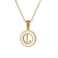 Simple Style Letter Stainless Steel Pendant Necklace Plating Hollow Out Shell Stainless Steel Necklaces sku image 12