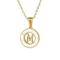 Simple Style Letter Stainless Steel Pendant Necklace Plating Hollow Out Shell Stainless Steel Necklaces sku image 13