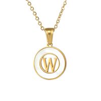 Simple Style Letter Stainless Steel Pendant Necklace Plating Hollow Out Shell Stainless Steel Necklaces sku image 23