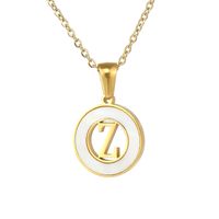 Simple Style Letter Stainless Steel Pendant Necklace Plating Hollow Out Shell Stainless Steel Necklaces sku image 26