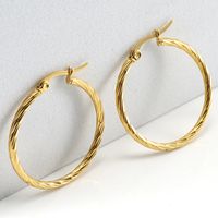 Simple Style Circle Gold Plated Stainless Steel Earrings main image 2