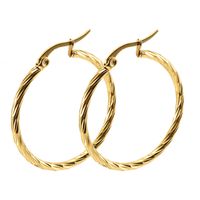 Simple Style Circle Gold Plated Stainless Steel Earrings main image 4