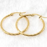 Simple Style Circle Gold Plated Stainless Steel Earrings main image 1