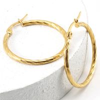 Simple Style Circle Gold Plated Stainless Steel Earrings main image 3