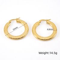 Fashion Round Gold Plated Stainless Steel Hoop Earrings main image 3