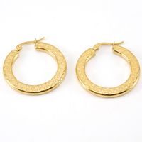 Fashion Round Gold Plated Stainless Steel Hoop Earrings sku image 1