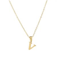 Simple Style Letter Stainless Steel Plating Pendant Necklace sku image 21