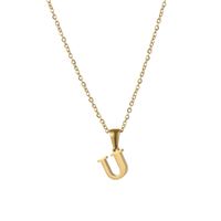 Simple Style Letter Stainless Steel Plating Pendant Necklace sku image 20