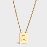 Fashion Letter Square Stainless Steel Pendant Necklace Gold Plated Stainless Steel Necklaces main image 2