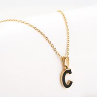 Simple Style Letter Stainless Steel Pendant Necklace Gold Plated Stainless Steel Necklaces main image 1