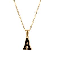 Simple Style Letter Stainless Steel Pendant Necklace Gold Plated Stainless Steel Necklaces main image 5