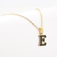 Simple Style Letter Stainless Steel Pendant Necklace Gold Plated Stainless Steel Necklaces main image 4