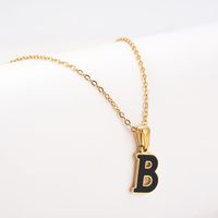 Simple Style Letter Stainless Steel Pendant Necklace Gold Plated Stainless Steel Necklaces sku image 1