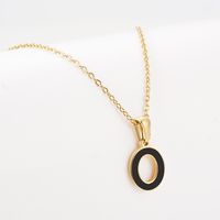 Simple Style Letter Stainless Steel Pendant Necklace Gold Plated Stainless Steel Necklaces sku image 13