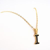 Simple Style Letter Stainless Steel Pendant Necklace Gold Plated Stainless Steel Necklaces sku image 8