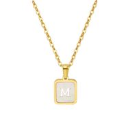 Fashion Letter Stainless Steel Pendant Necklace Gold Plated Shell Stainless Steel Necklaces main image 4