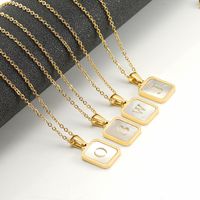 Fashion Letter Stainless Steel Pendant Necklace Gold Plated Shell Stainless Steel Necklaces main image 1