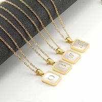 Fashion Letter Stainless Steel Pendant Necklace Gold Plated Shell Stainless Steel Necklaces main image 5