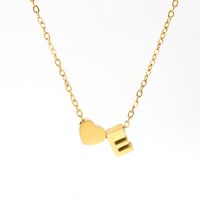 Fashion Letter Heart Shape Titanium Steel Pendant Necklace Gold Plated Stainless Steel Necklaces main image 3