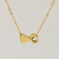 Fashion Letter Heart Shape Titanium Steel Pendant Necklace Gold Plated Stainless Steel Necklaces sku image 15