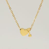 Fashion Letter Heart Shape Titanium Steel Pendant Necklace Gold Plated Stainless Steel Necklaces sku image 9