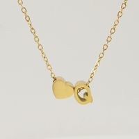 Fashion Letter Heart Shape Titanium Steel Pendant Necklace Gold Plated Stainless Steel Necklaces sku image 17