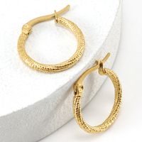 Fashion Circle Stainless Steel Hoop Earrings Gold Plated Stainless Steel Earrings main image 3