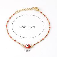 Style Simple Rond L'oeil Du Diable Acier Inoxydable Bracelets Émail Placage Acier Inoxydable Bracelets main image 4