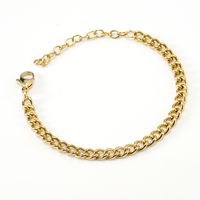 Hip-hop Geometric Stainless Steel Gold Plated Men's Bracelets Necklace main image 3
