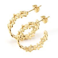 Fashion Star Stainless Steel Ear Studs Gold Plated Stainless Steel Earrings main image 5